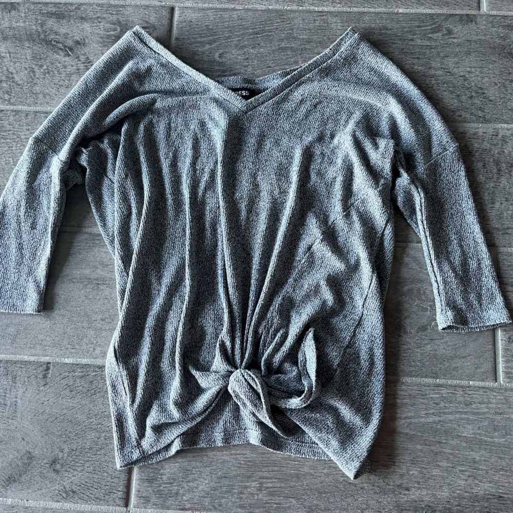 Express V-Neck Gray Women's Sweater